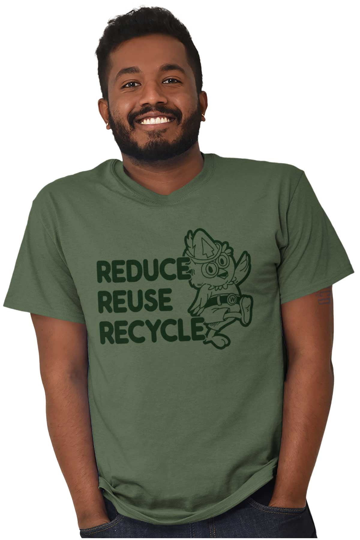 Reduce Reuse Recycle Woodsy Owl Men's Graphic T Shirt Tees Brisco ...