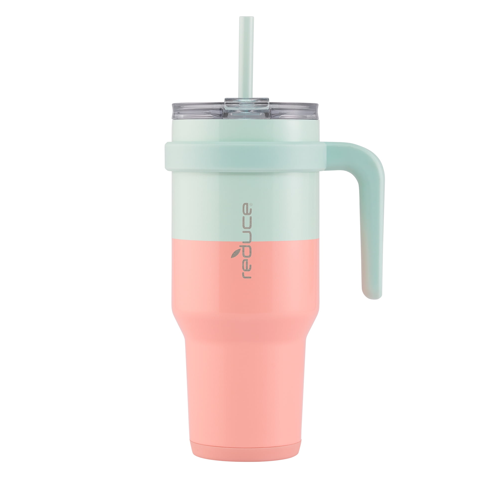 Reduce Slim Cold1 Tumbler - Straw, Lid & Handle. Insulated Stainless Steel 40oz, Peachy Mint