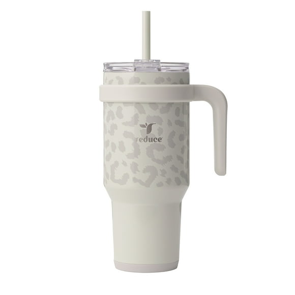Reduce Cold1 40oz Tumbler with Handle, Stainless Steel, Snow Leopard