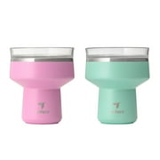 Reduce 12 oz Saltini Margarita Tumbler with 360° Sip Lid. Strawberry Cream and Mint Chip, 2-Pack