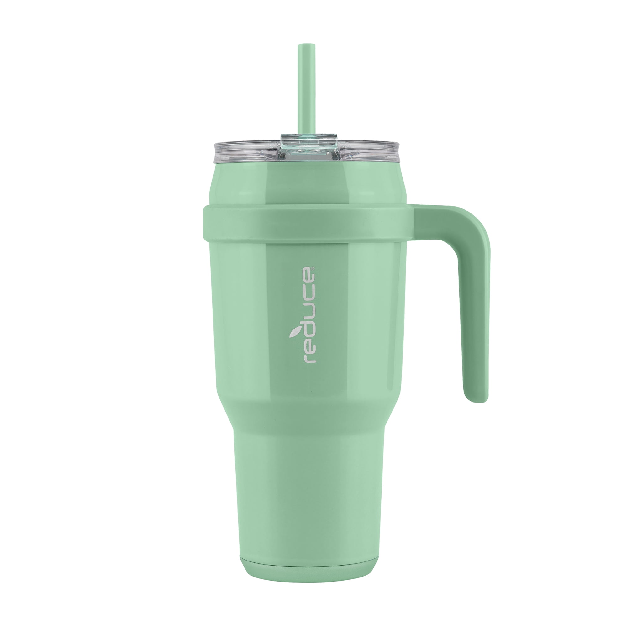 40 Oz Tumbler with Handle and Straw Lid Insulated Reusable  Stainless Steel Water Bottle Travel Mug Iced Coffee Cup Stanley Cup (Light  Green): Tumblers & Water Glasses