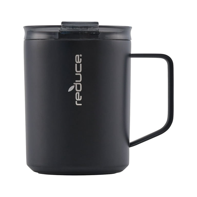 Reusable Coffee Cup with Lid and Handle - Stainless Steel Insulated Coffee  Mug for Hot & Cold Drinks - Ideal Travel Mugs - 100% Leak-Proof Tumbler 
