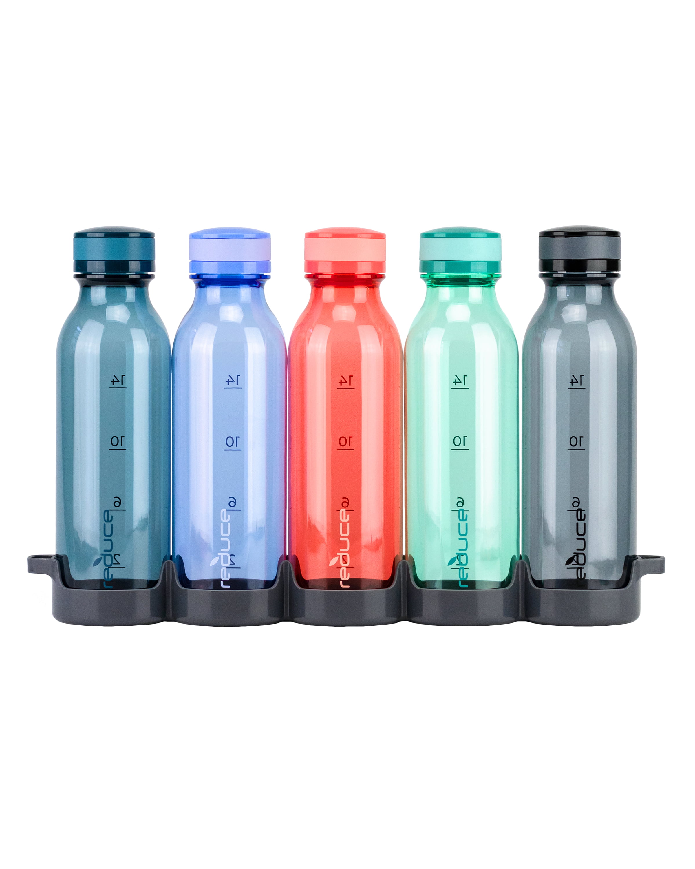 Reduce WaterWeek Reusable Water Bottle Set, 20oz – Plastic Reusable Water  Bottle Set of 5, Plus Fridge Tray – BPA-Free, Leak Proof Twist Off Cap –  Bliss 