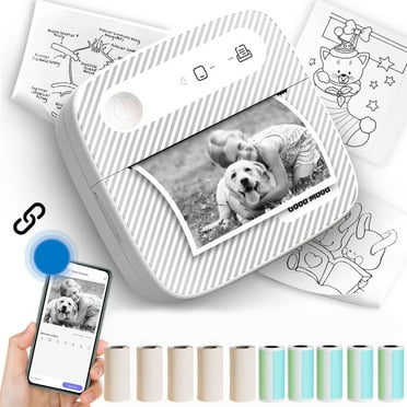 Kojanyu Iceberg-shaped Scented Candle - Label Printers Portable Wireless Bluetooth Thermal Printers With 5 Rolls Of Stickers 5 Rolls Of Colour Label Printing Paper