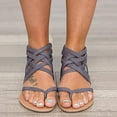 thumbnail image 1 of Kojanyu Zipper Detail Flat Sandals - Ladies Flat Sandals Zipper Open Toe Slippers Roman Shoes Summer Beach Sandals Strappy Sandals with Cushioned Sole, 1 of 4