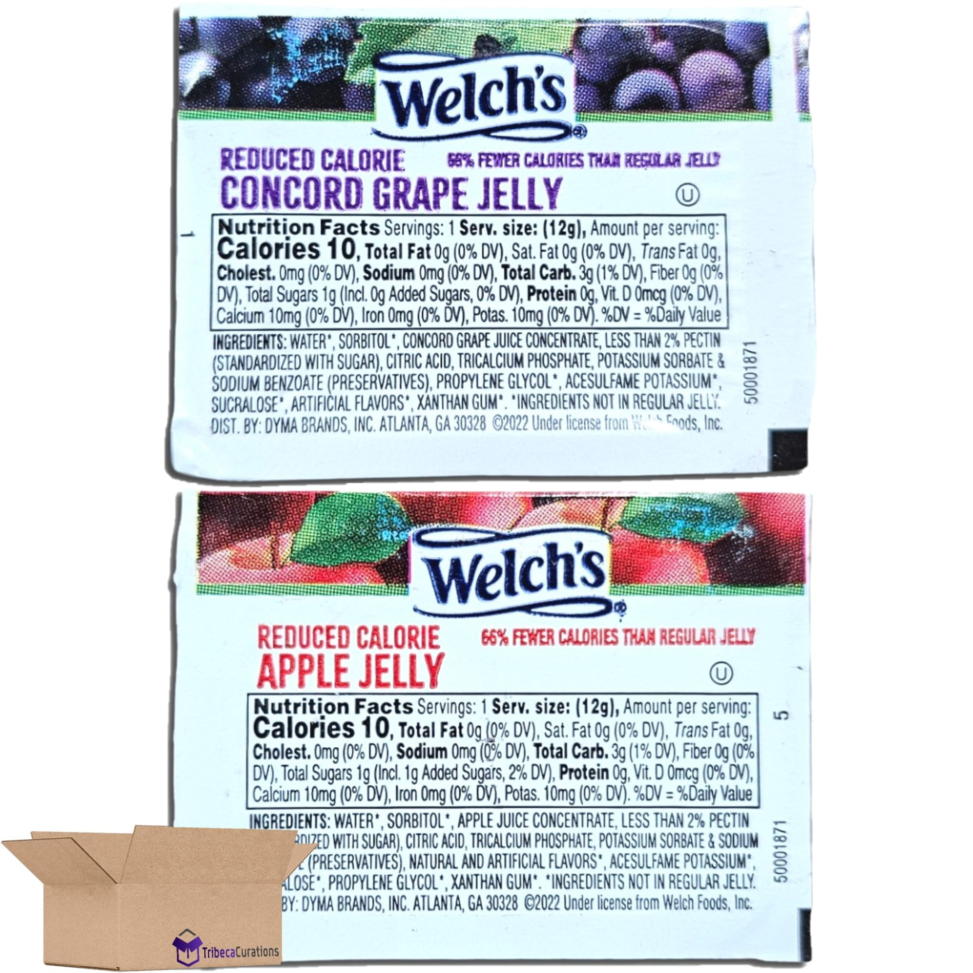 Reduced Calorie Jelly Cup Assortment | Apple & Concord Grape | Pack Of 200 (80 Apple & 120 Grape)