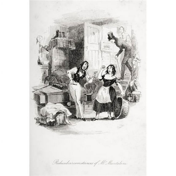 Reduced Circumstances of Mr. Mantalini Illustration From The Charles Dickens Poster Print, Large - 24 x 36