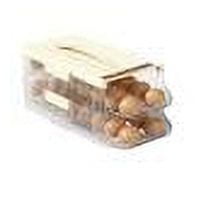 Reduced Egg Container for Refrigerator, 2 Layer Rolling Egg Holder for Refrigerator, Egg Dispenser for Refrigerator with Handle, Clear Egg Tray Stackable Fridge Egg Storage Box for Countertop（32 Egg）