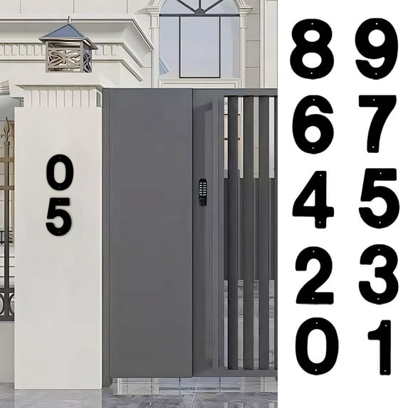 Angeler House Number Sign, Iron Art Number, Screw Mount, Modern Design, for Home Entry, Easy Installation, Street Address Marker