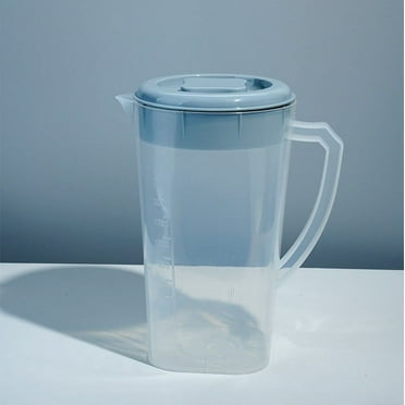 Reduced! JJHGVB Plastic Pitcher with Lid Carafes Mix Drinks Water Jug for Hot/Cold Lemonade Juice Beverage Jar Ice Tea Kettle (81oz Light Blue)