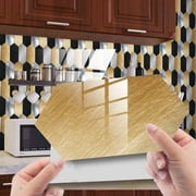 Reduced Long Hexagon Peel and Stick Tiles Backsplash,12 Sheets 3D Self Adhesive Wall Tile Back Splash for Kitchen,Bathroom,Fireplace
