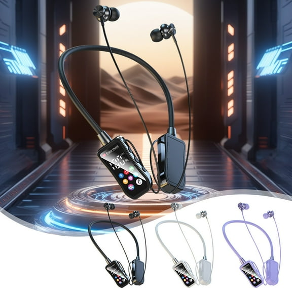 Reduced Price,Multi-Functional Bluetooth 5.4 Wireless Earphones,Neck-Mounted Sports Game,Noise Reduction,LED Screen,Long Battery Life,Ear Return Holiday Celebrations|Plastic,Black,Vsgery