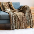 thumbnail image 1 of Reduced Price!Textured Knitted Soft Throw Blanket With Tassels Warm Fluffy Cozy Plush For Fall Spring Couch Bed Sofa Living Room Framhouse Boho Decor, 1 of 6