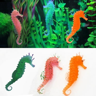 Reduced! SSNTSY Aquarium Fish Tank Landscaping Decor Glowing Effect Animal Sea Horse Ornament