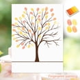 PRTECY Fingerprint Tree DIY Guest Signature Sign In Book Canvas Thumbprint Painting For Wedding Home