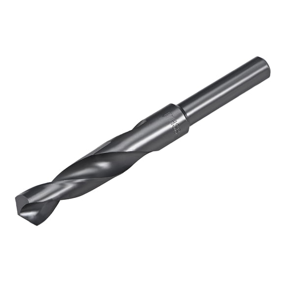 Reduced Shank Drill Bits 17mm High Speed Steel HSS 6542 Black Oxide with 1/2 Inch Straight Shank