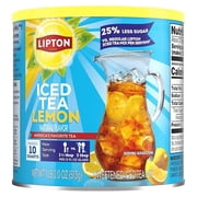 PR Lipton Reduced Sugar Iced Tea Mix, Lemon Flavor, Makes 10 Quarts, Powder Drink Mix