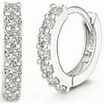 thumbnail image 1 of Reduced price Fashion Jewelry 925 Sterling Silver Rhinestones Hoop Diamond Stud Earrings for Women (1061 Silver), 1 of 2