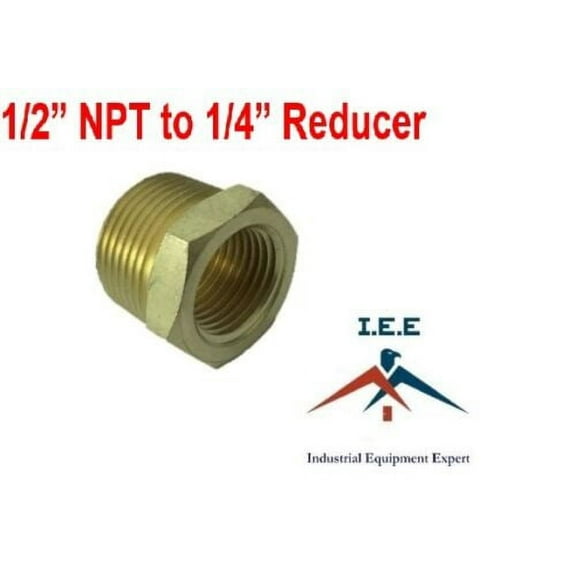 Reducer Metals Brass Threaded Pipe Fitting, Hex Bushing 1/2" Male x 1/4" Female
