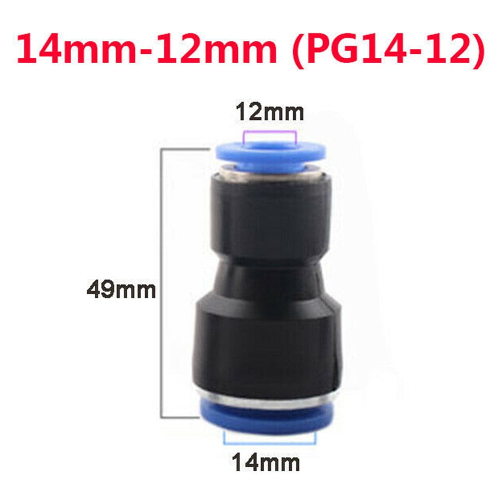 Reducer Straight PushIn Fittings Pneumatic Line Tube Hose Connector