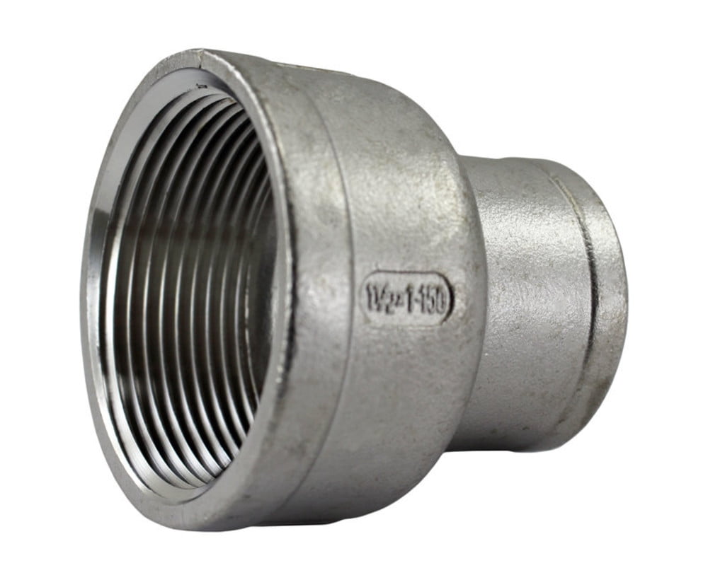 Reducing Coupling 1-1/2 x 1 Female NPT Stainless Steel Pipe Fitting 1.5  