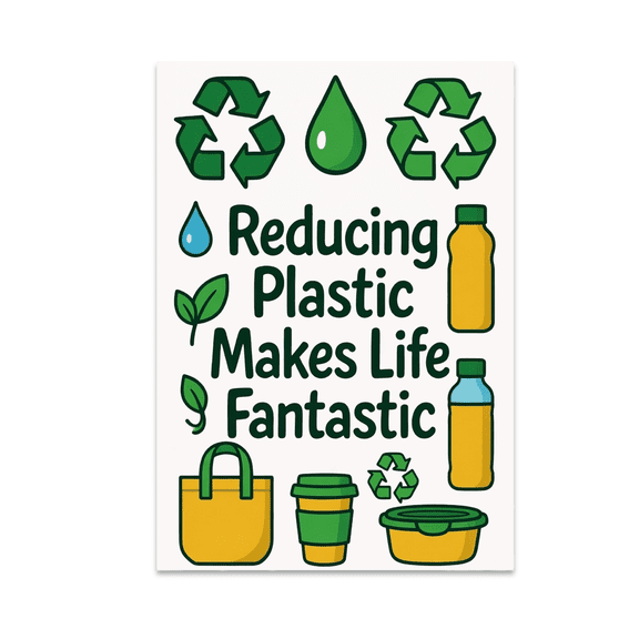 Reducing Plastic Makes Life Fantastic - Eco-Conscious Decor Enthusiast - 13x19 Poster Print