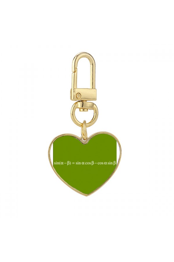 Reduction Mathematical Formula Expressions Calculations Gold Heart Keychain Metal Keyring Holder