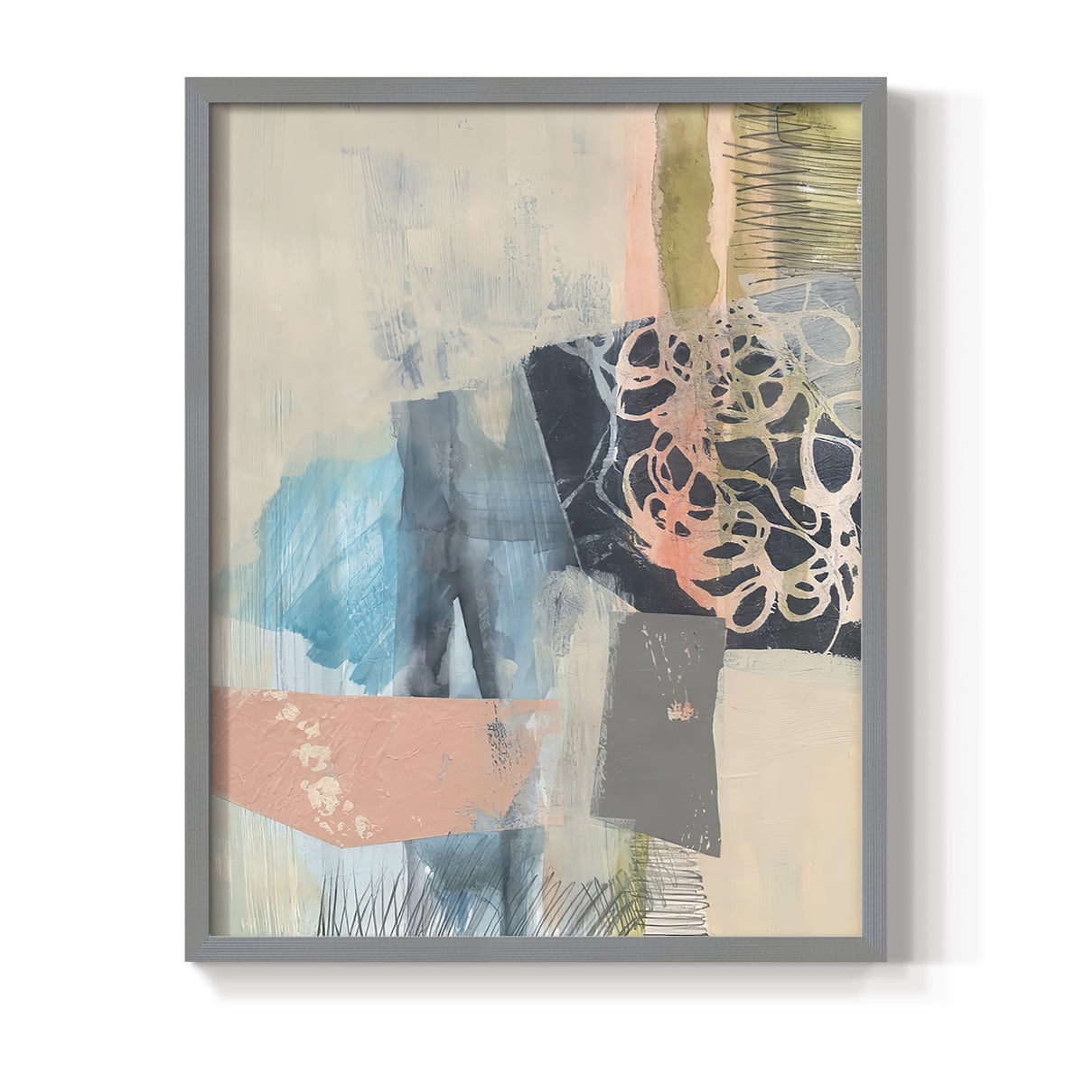 Reductive I in Gray Solid Wood 11 x 14 Framed Print