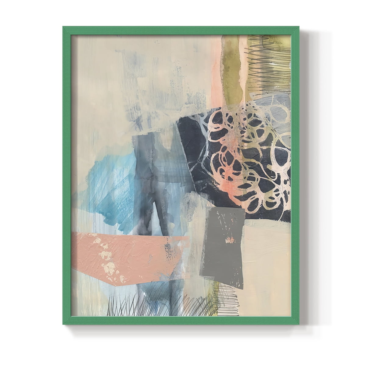 Reductive I in Green Solid Wood 8 x 10 Framed Print
