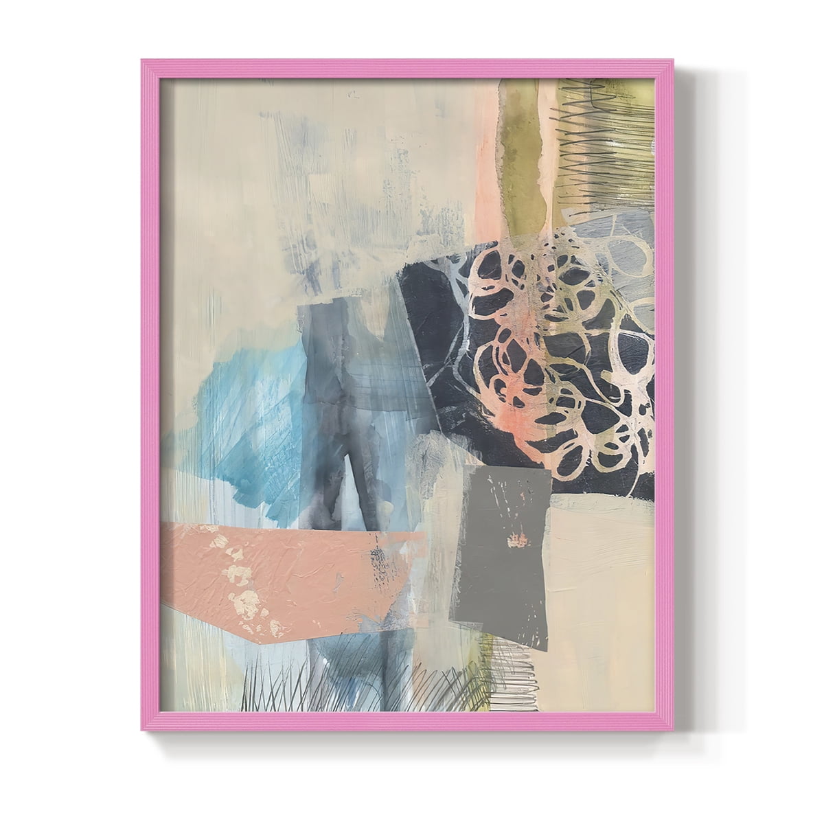 Reductive I in Pink Solid Wood 11 x 14 Framed Print