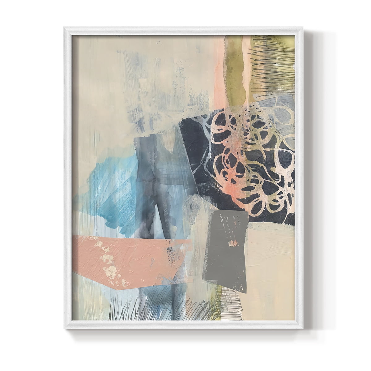 Reductive I in White Solid Wood 8 x 10 Framed Print