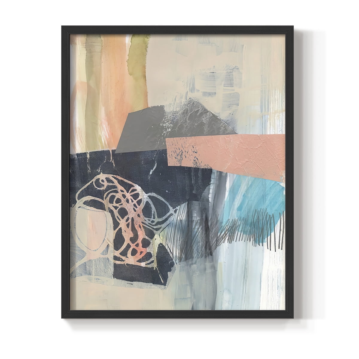 Reductive II in Black Solid Wood 16 x 20 Framed Print