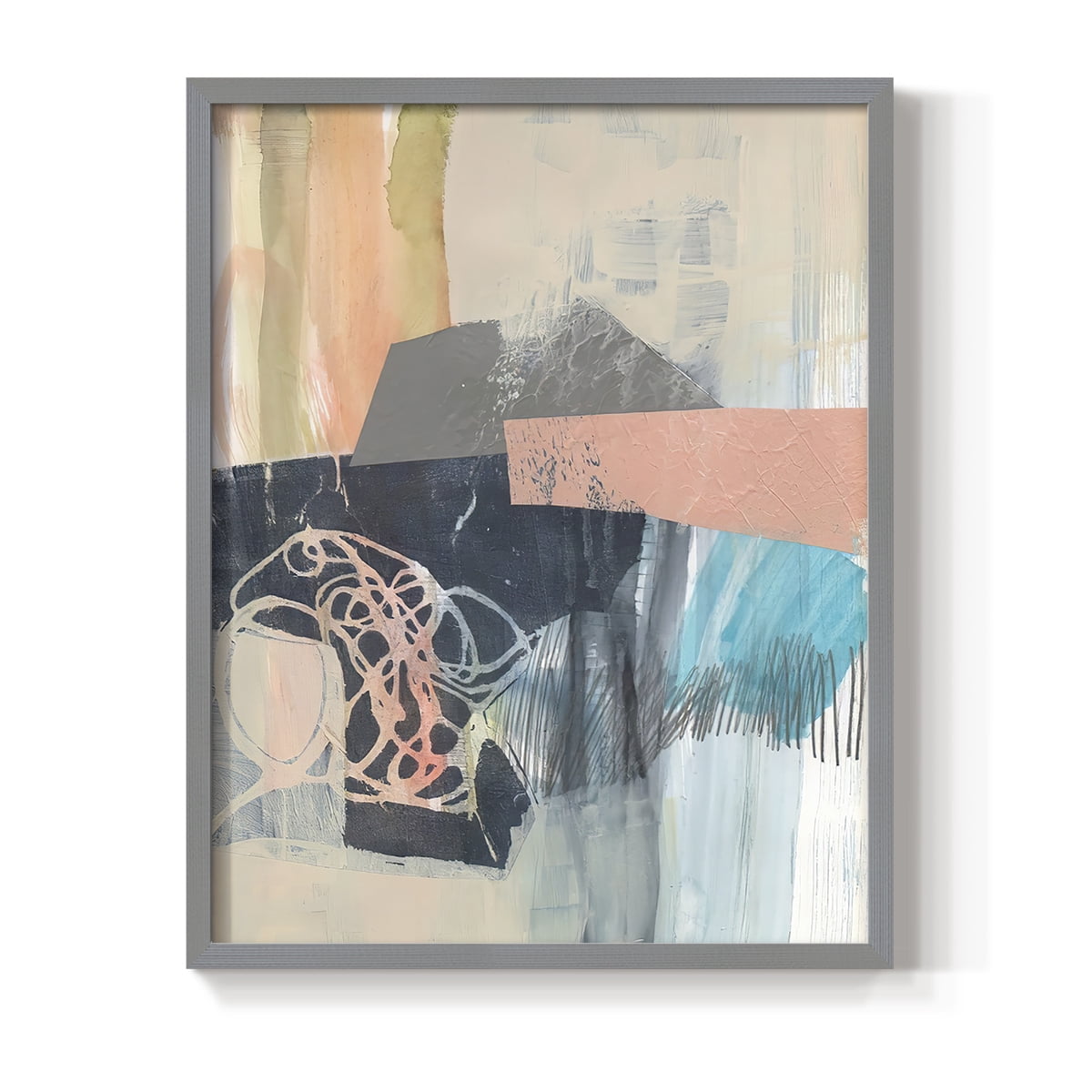 Reductive II in Gray Solid Wood 16 x 20 Framed Print