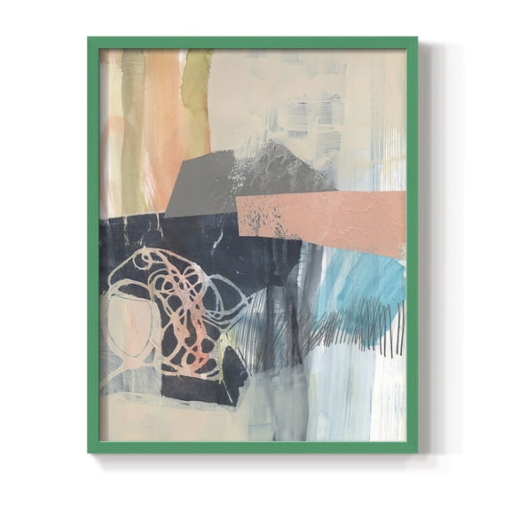 Reductive II in Green Solid Wood 8 x 10 Framed Print