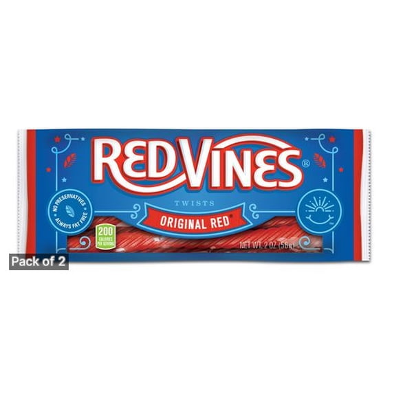 Red Vines Original Red Twists 2 oz Bag (Pack of 2)