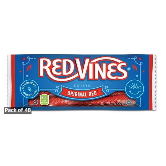 Red Vines Original Red Twists 2 oz Bag (Pack of 48)