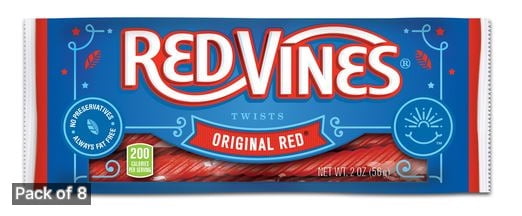 Red Vines Original Red Twists 2 oz Bag (Pack of 8)
