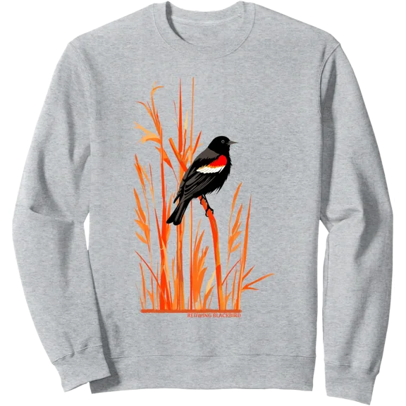 Redwing Blackbird Wetland Birder Birdwatching Birding Design Sweatshirt