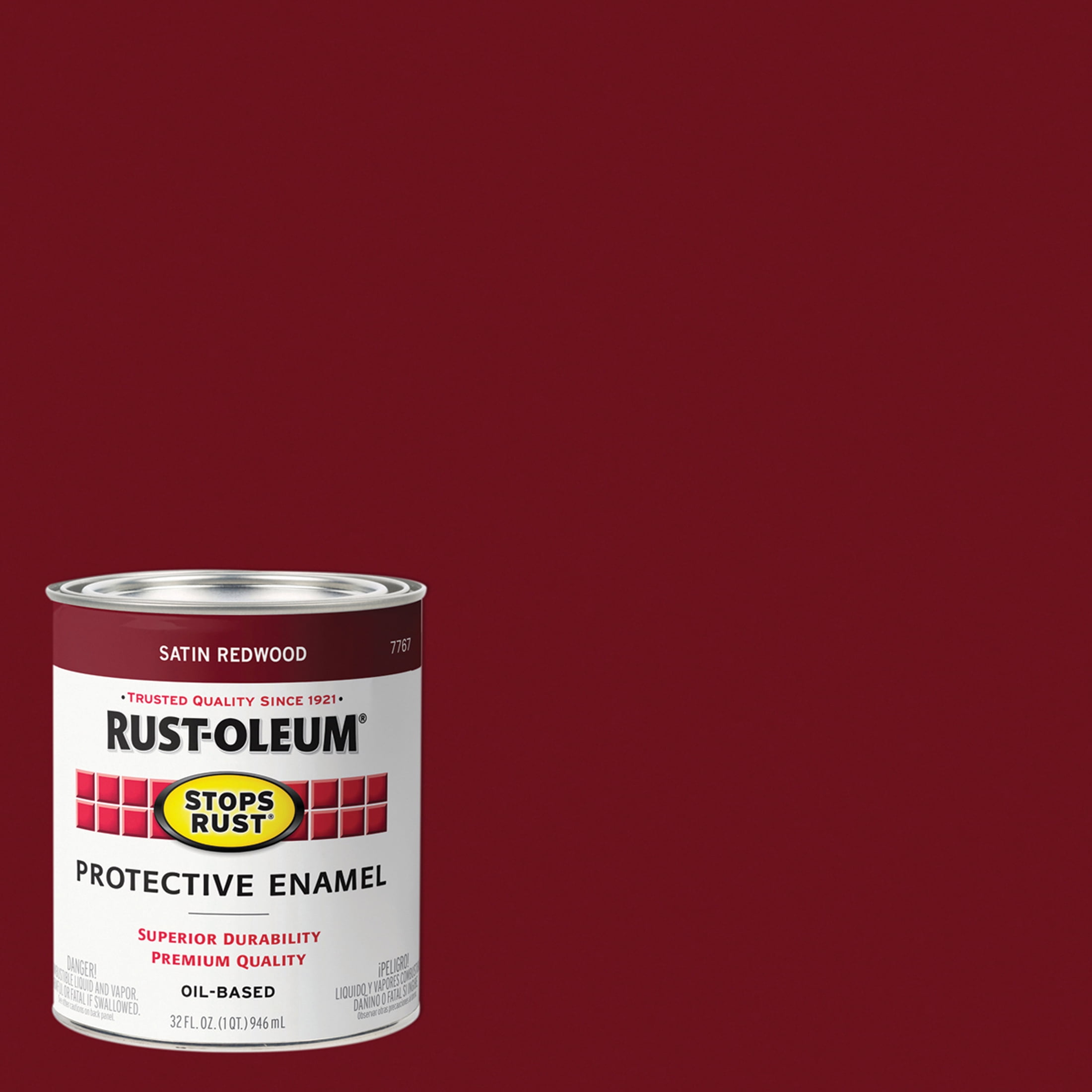 2 Pack, Redwood (450 Voc), Rust-Oleum Stops Rust Satin Protective Enamel- 7767502, Quart