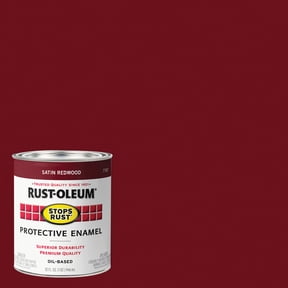 2 Pack, Redwood (450 Voc), Rust-Oleum Stops Rust Satin Protective Enamel- 7767502, Quart