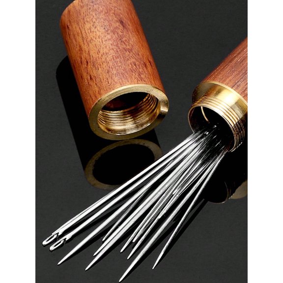 Redwood Bucket + 12 Gold-tailed Pendants Hanging On the Side Metal Easy To Thread Needle And Thread Side Hole Needles Hand Sewn Needles For The El