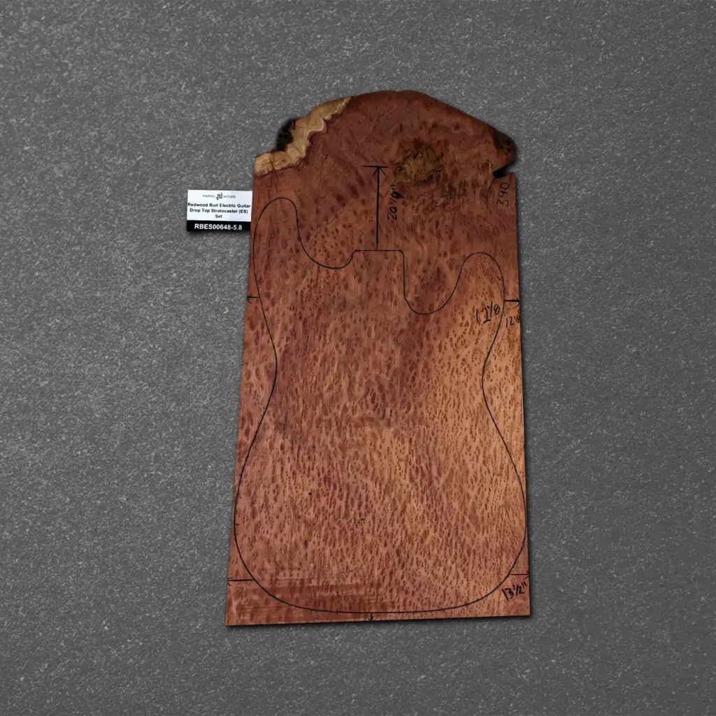 Redwood Burl Electric Guitar Drop Top Stratocaster (ES) Set – RBES000648-5.8
