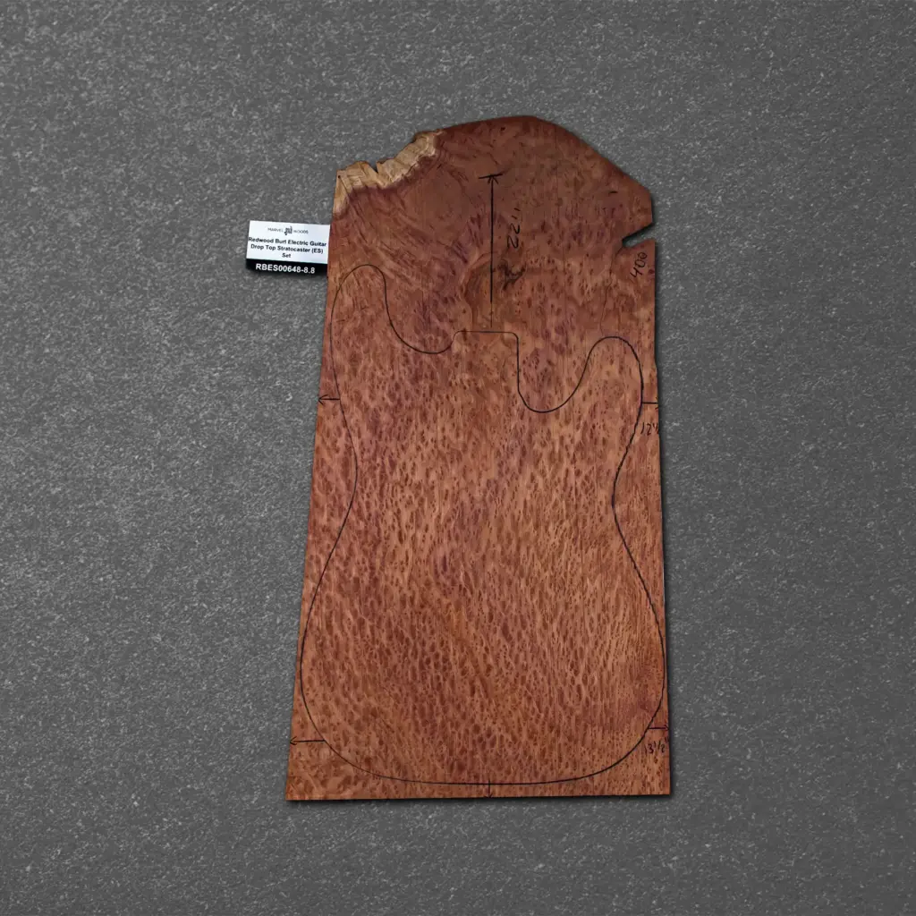 Redwood Burl Electric Guitar Drop Top Stratocaster (ES) Set – RBES000648-8.8