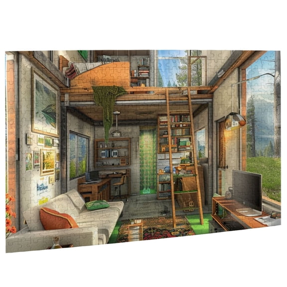 Redwood Forest House 500 Piece Jigsaw Puzzle Engaging Imagery Perfect Interlocking Fit Sustainable Materials