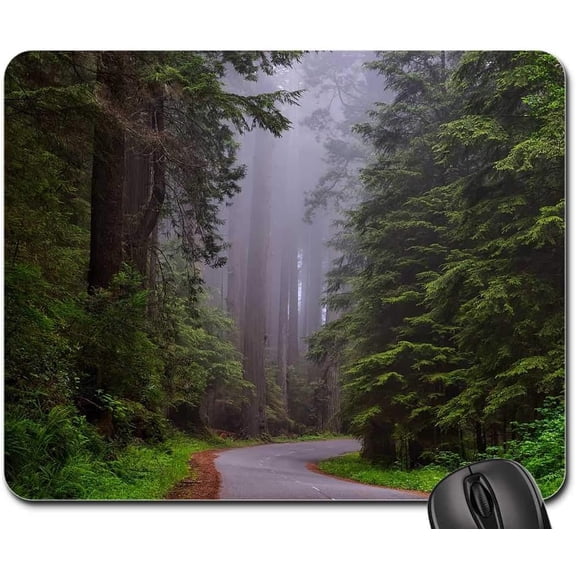 Redwood National Park California HDR Landscape Mouse Pad - High-Quality Design, Non-Slip, Ideal for Office, Home, and Laptop Use
