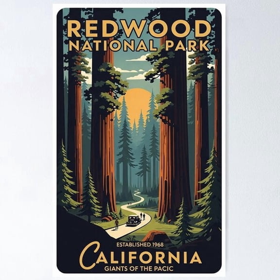 Redwood National Park California Poster, Poster Only