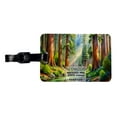 thumbnail image 1 of Redwood National Park California Watercolor Faux Leather Travel Luggage Tag, 1 of 7