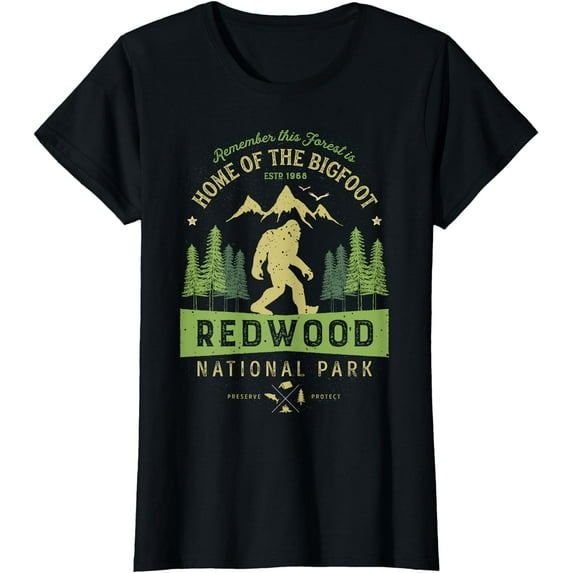 Redwood National Park T Shirt Vintage California Bigfoot Tee T-Shirt