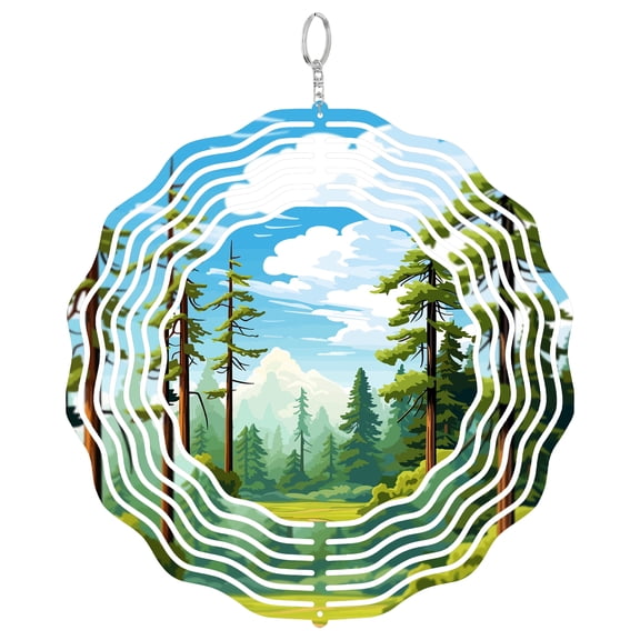 Redwood National Park Tallest Tree 3D Wind Spinner Stainless Steel Kinetic Hanging Decor Garden Art California Nature Gift
