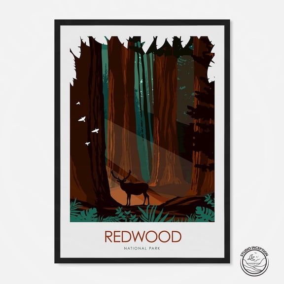Redwood National Park Travel Redwood Park Print Art Print Designed By Studio Inception Travel Print Hiking Gift Redwoods